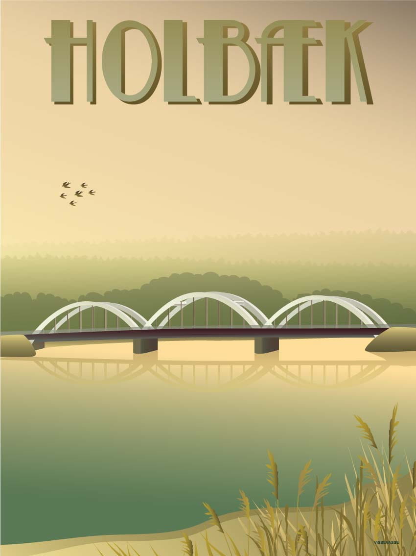 Vissevasse Holbæk Munkholm Bridge Plakat, 30x40 cm