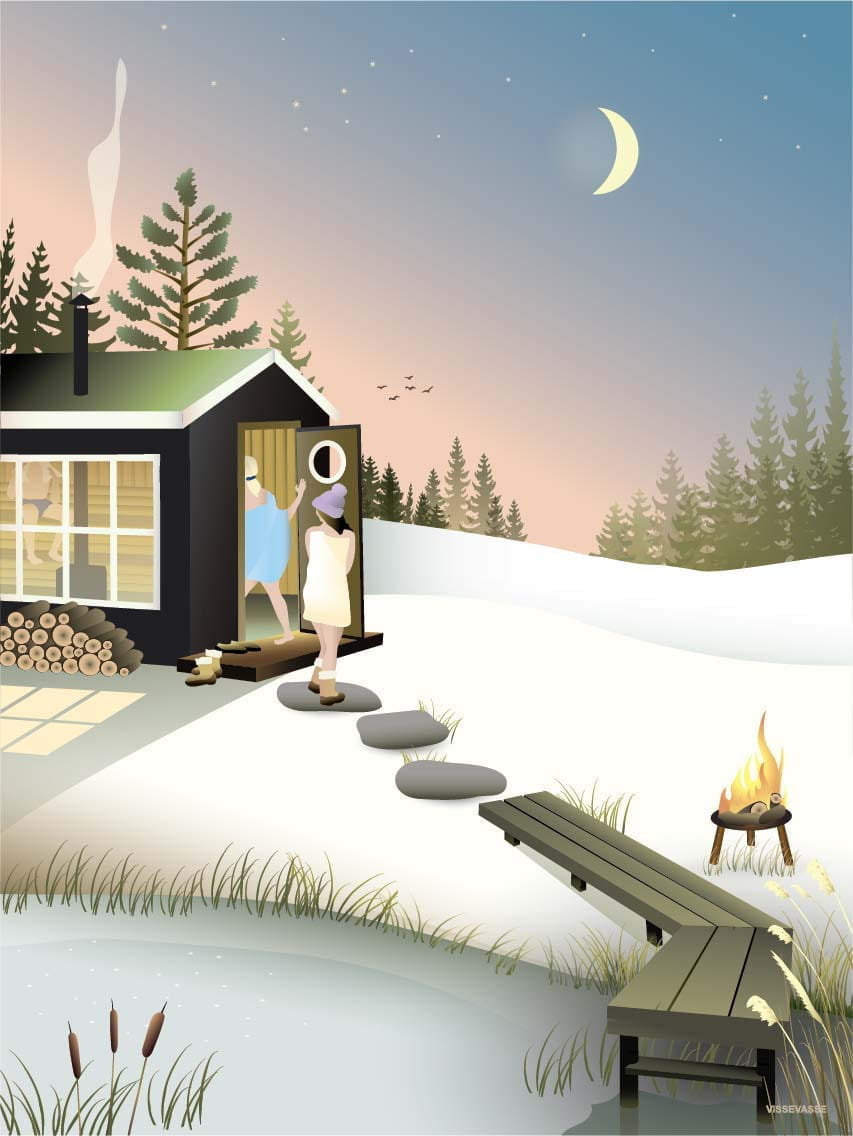 Plakat Sauna Vissevasse, 70x100 cm