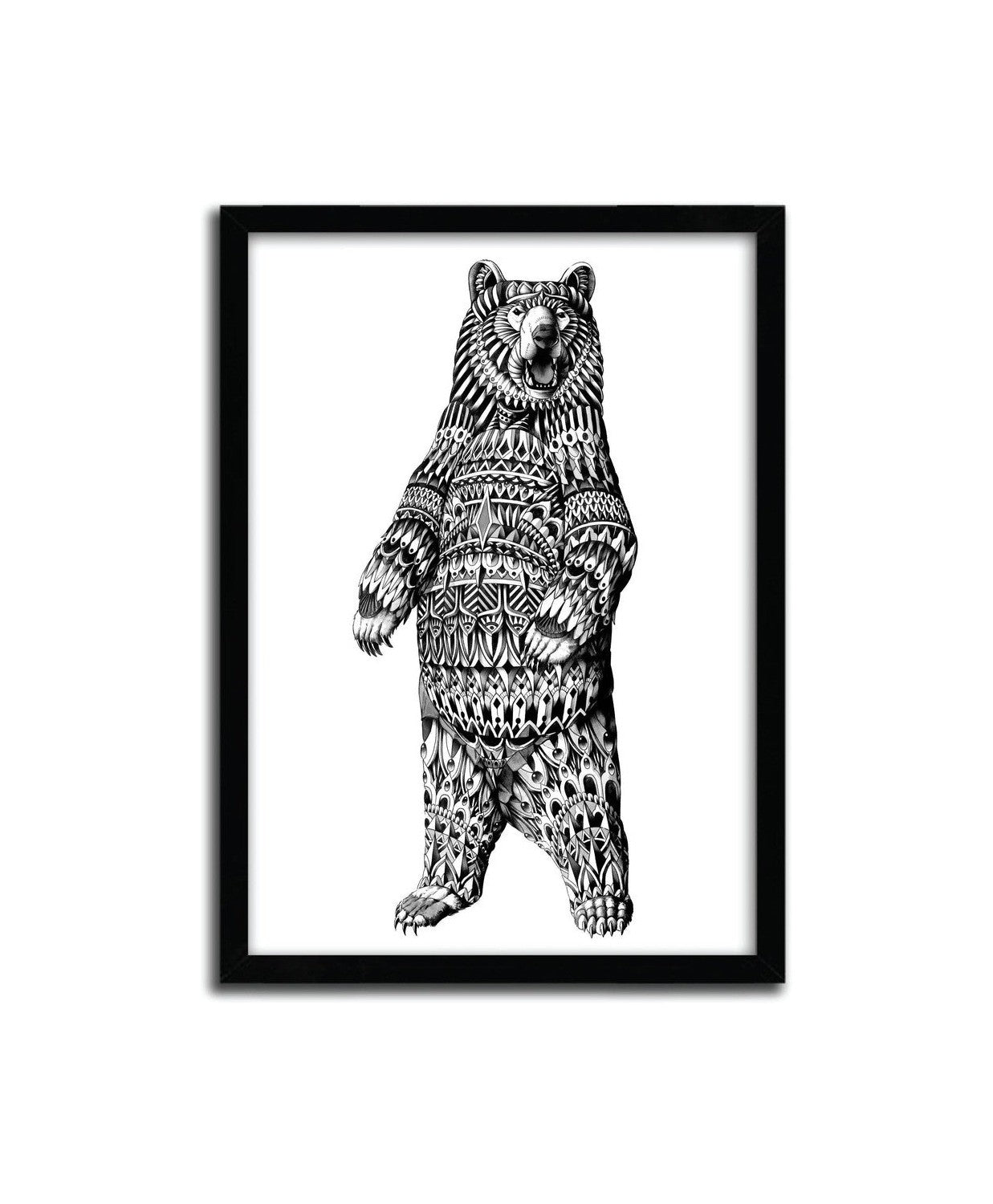 Affiche ozdobny niedźwiedź grizzly przez bioworkz