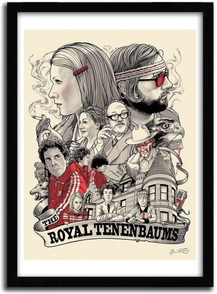 [product_category]-Affiche The Royals Tenenbaums par JOSHUA BUDICH-Magenta Raspberry-1