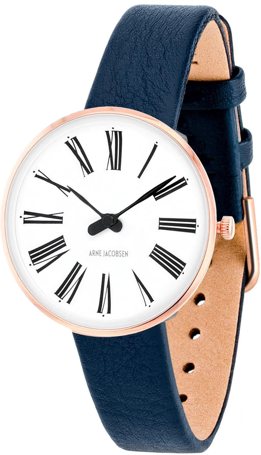 Arne Jacobsen Roman Watch Ø30, Rosé/Blue