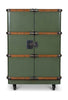 Authentic Models Polo Club Travel Suitcase Cabinet Bar, Field Green