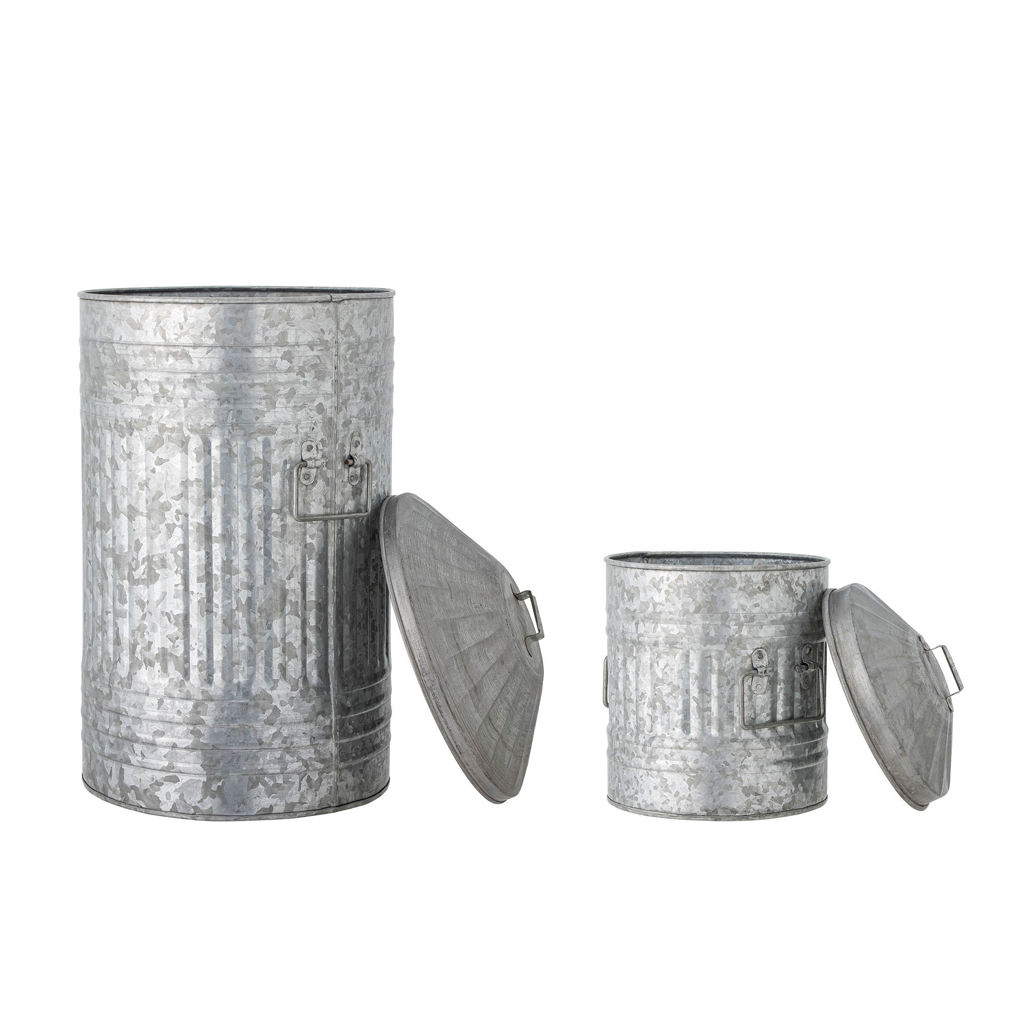 Bloomingville Delina Bucket, Grey, Calwanizowany metal