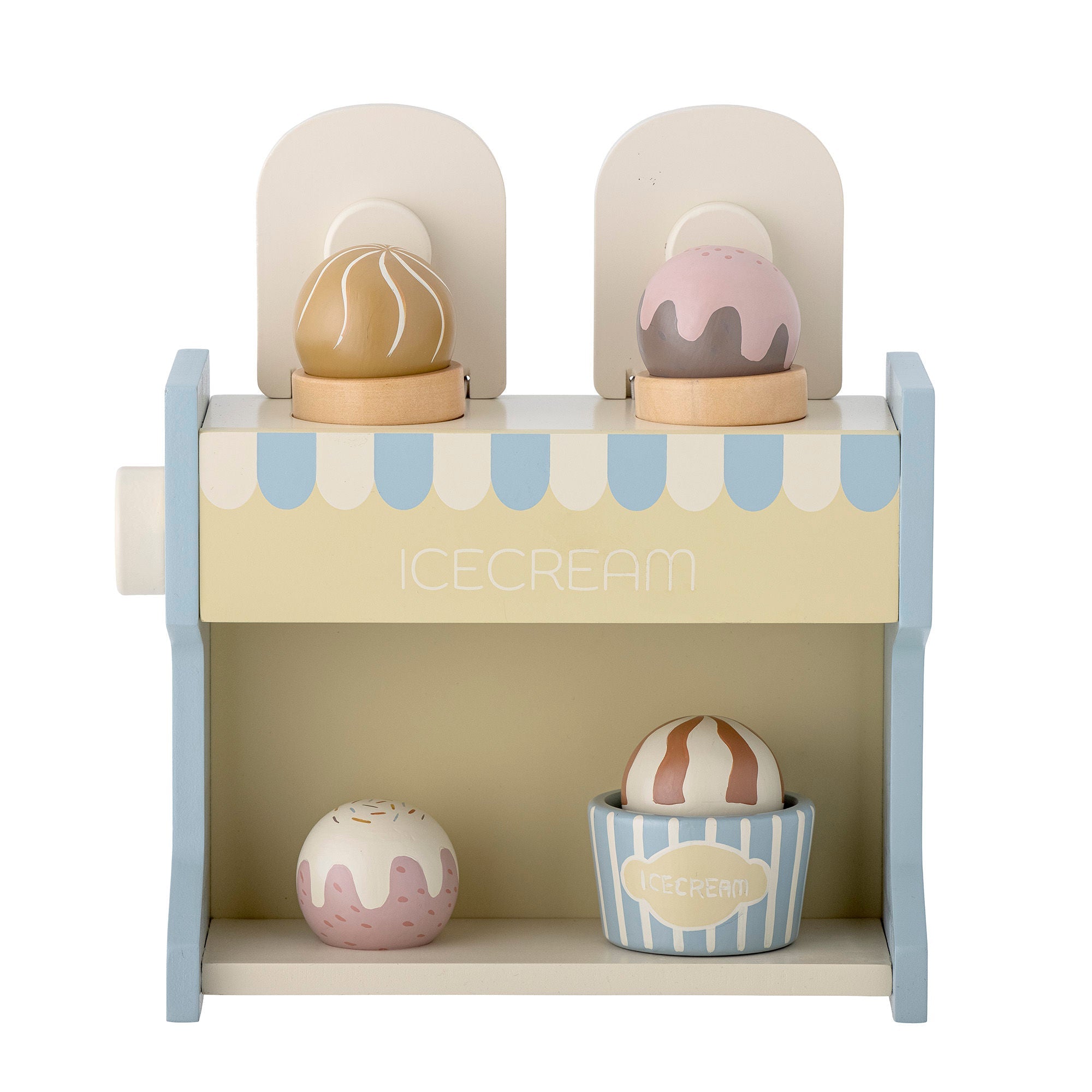 Bloomingville Mini Vallie Toy Ice Cream Stand, Blue, FSC®100%, Lotus