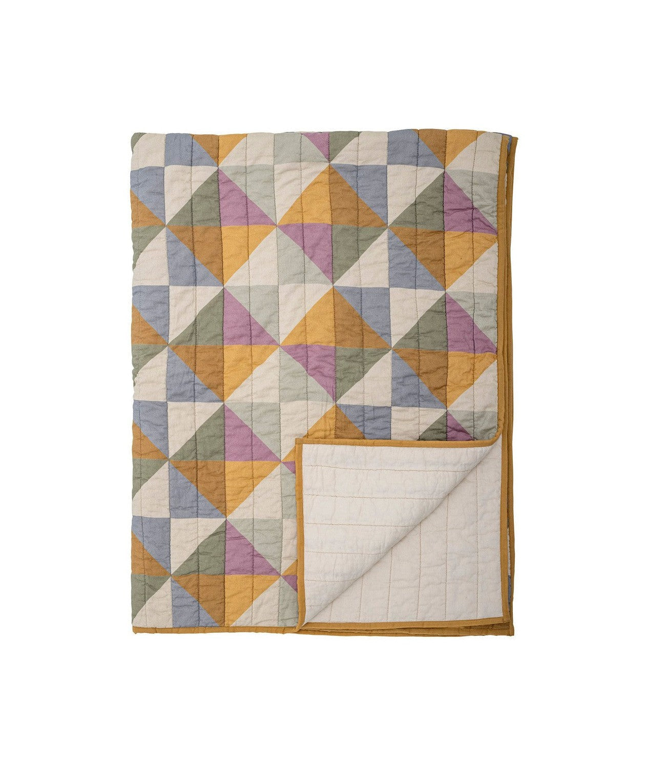 Bloomingville Crewe Quilt, żółty, bawełniany Oeko-Tex®