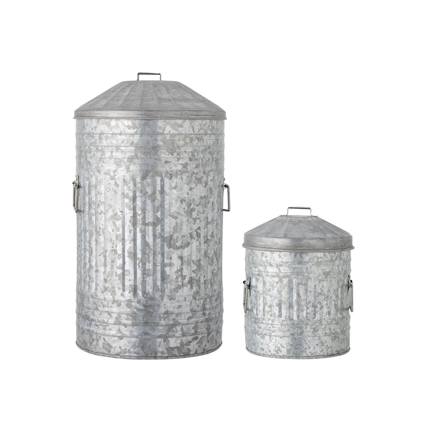 Bloomingville Delina Bucket, Grey, Calwanizowany metal