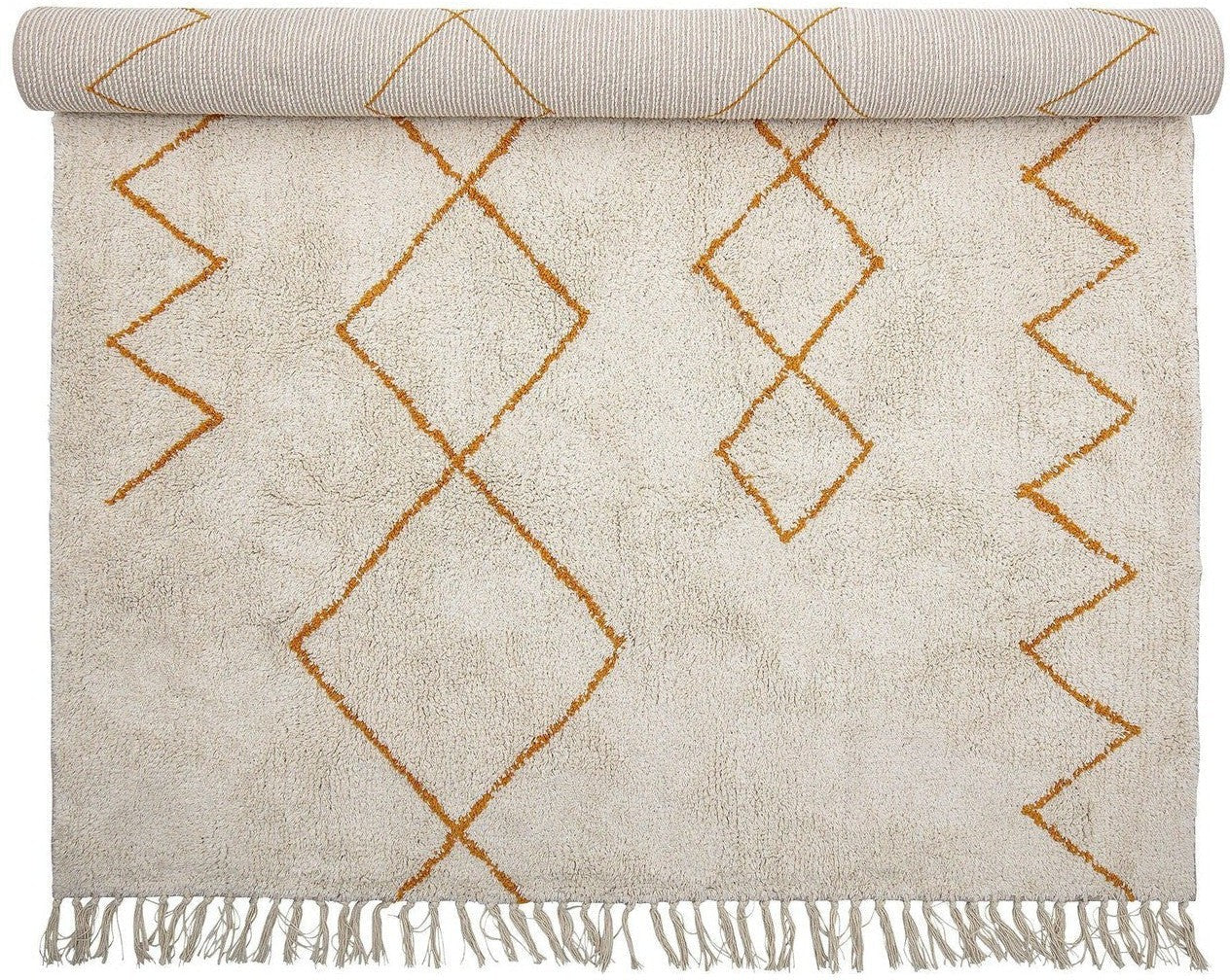 [product_category]-Bloomingville Huso Rug, Yellow, Cotton-Bloomingville-5711173256259-82049716-BLO-1