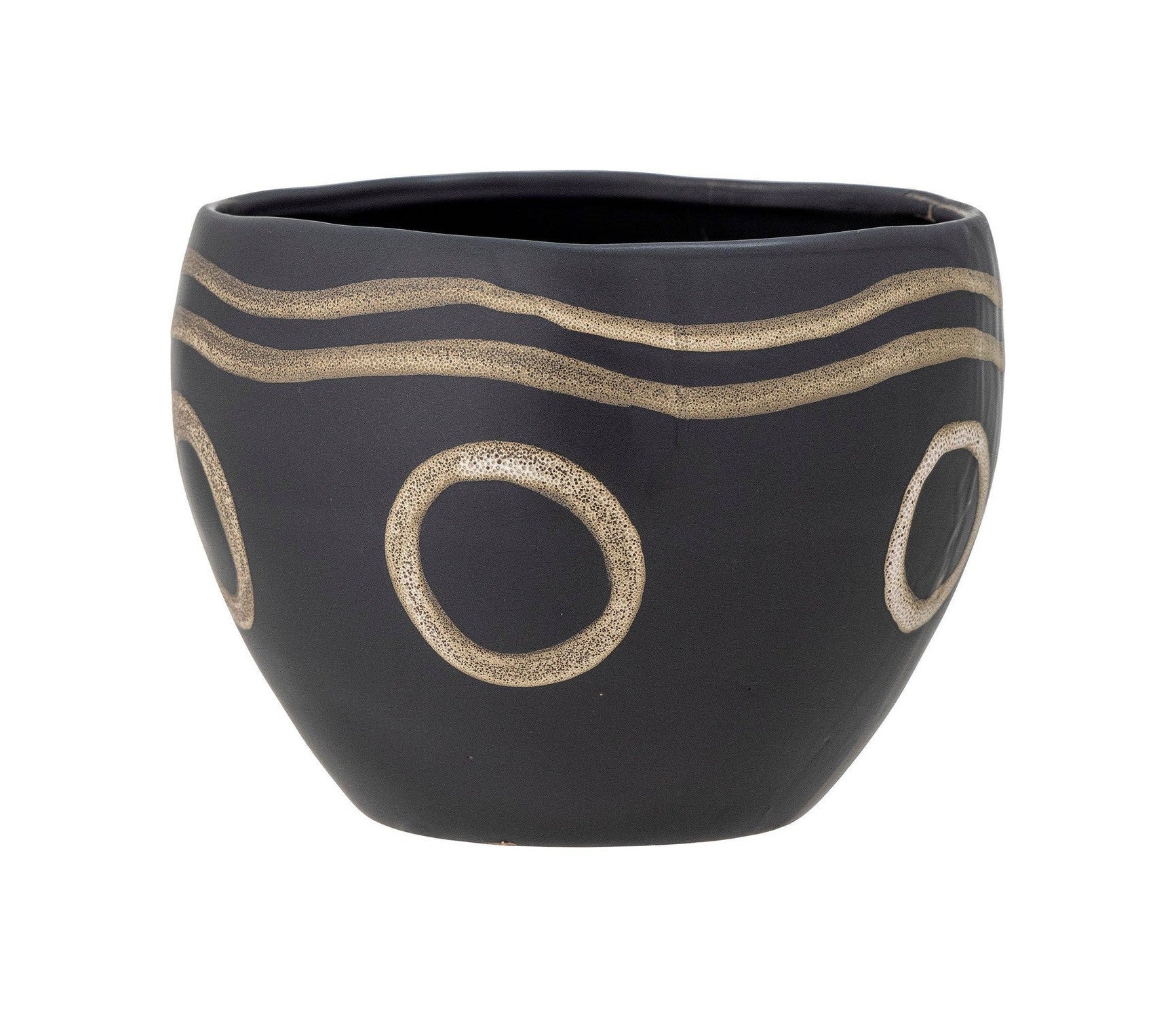 Bloomingville Magnus Flowerpot, Black, Stoneware