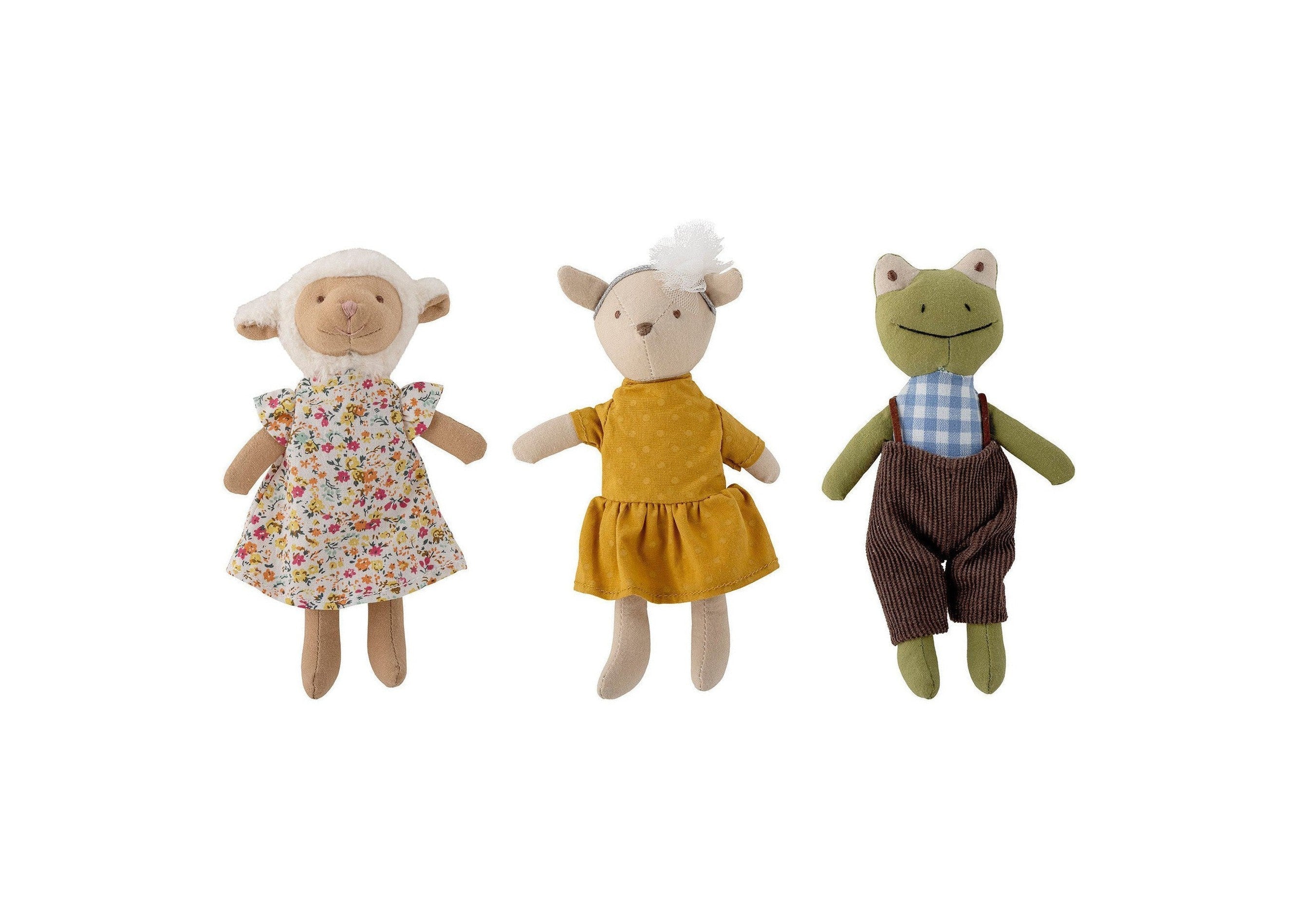 Bloomingville Mini Animal Friends Doll, żółta, bawełniana