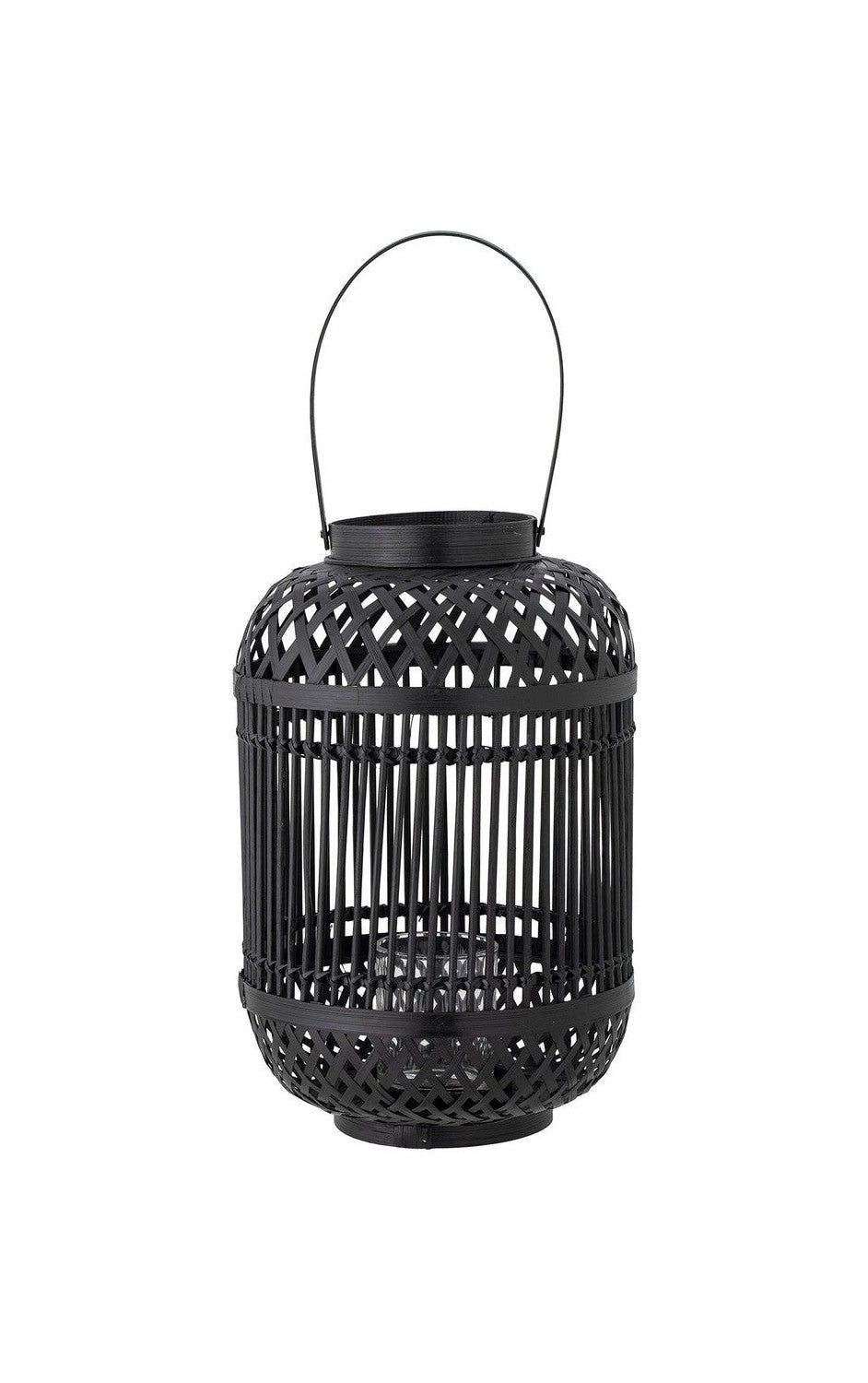 Bloomingville Tilla Lantern z szkłem, czarnym, bambusem