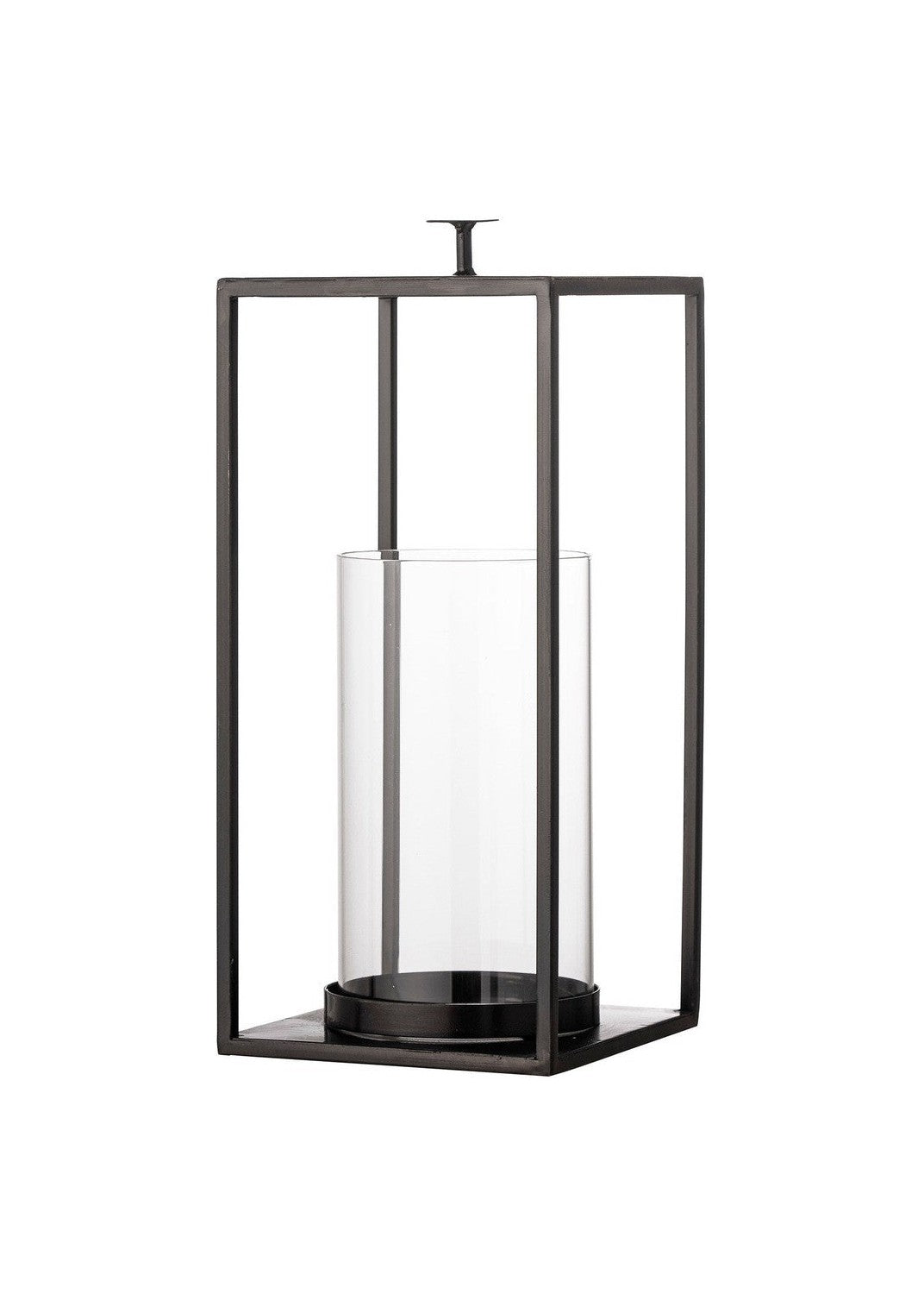 Bloomingville Udoon Lantern z szkłem, czarnym, metalowym