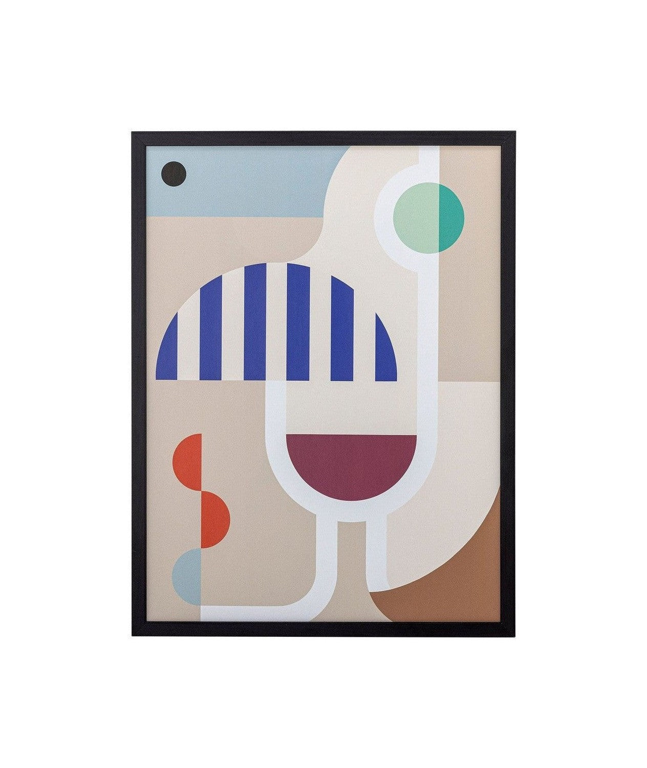 [product_category]-Bloomingville Wine Illustration w/ Frame, Black, Pine-Bloomingville-5711173333806-82062583-BLO-1