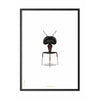 Brainchild Ant Classic Poster, Frame In Black Lacquered Wood 30x40 Cm, White Background