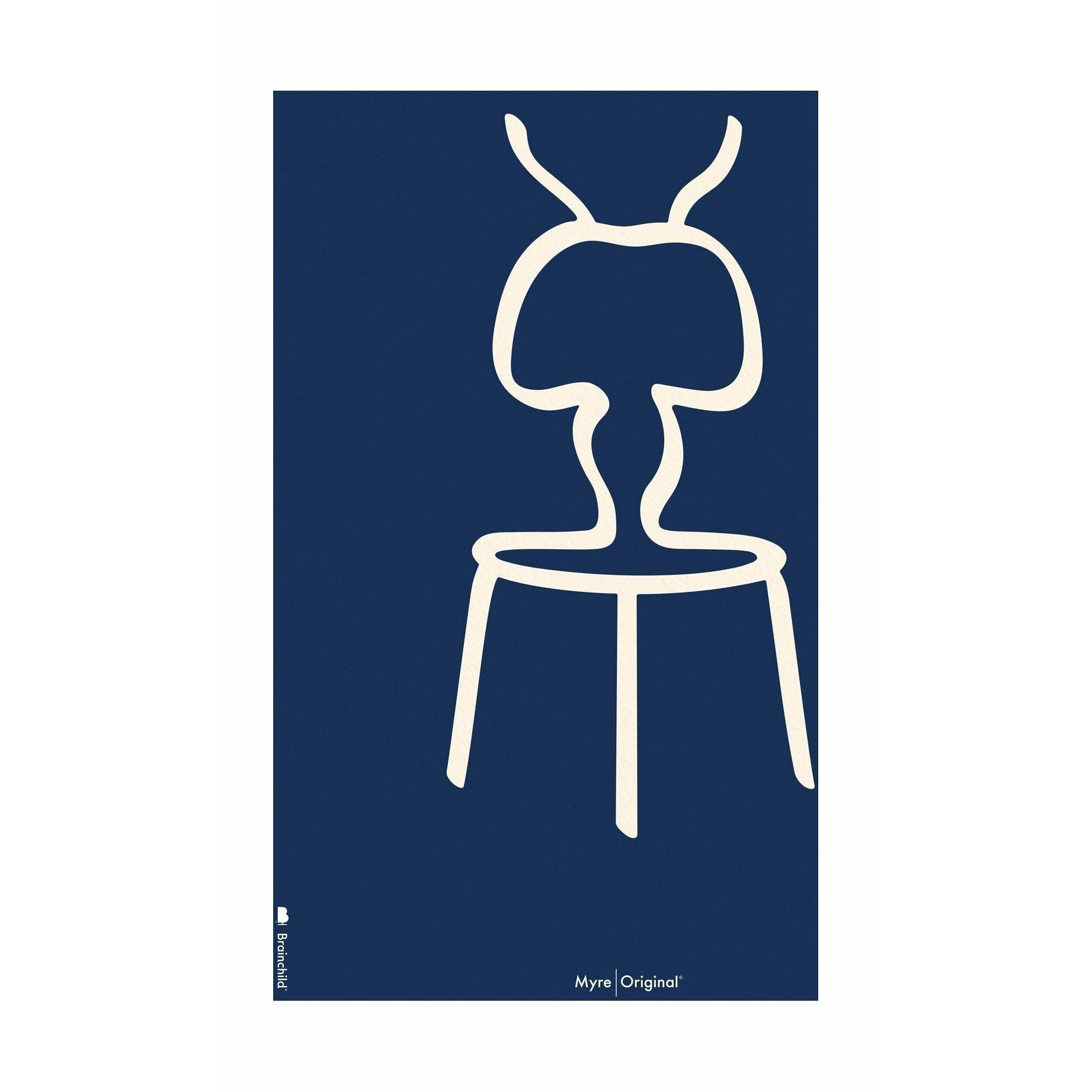 [product_category]-Brainchild Ant Line Poster Without Frame 50 X70 Cm, Blue Background-Brainchild-5713713200922-B-41003-BRA-1