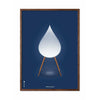  Drop Classic Poster Dark Wood Frame 30x40 Cm Dark Blue Background