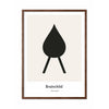  Drop Design Icon Poster Frame Made Of Dark Wood 30 X40 Cm Grey