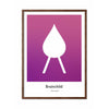  Drop Design Icon Poster Frame Made Of Dark Wood 30x40 Cm Purple