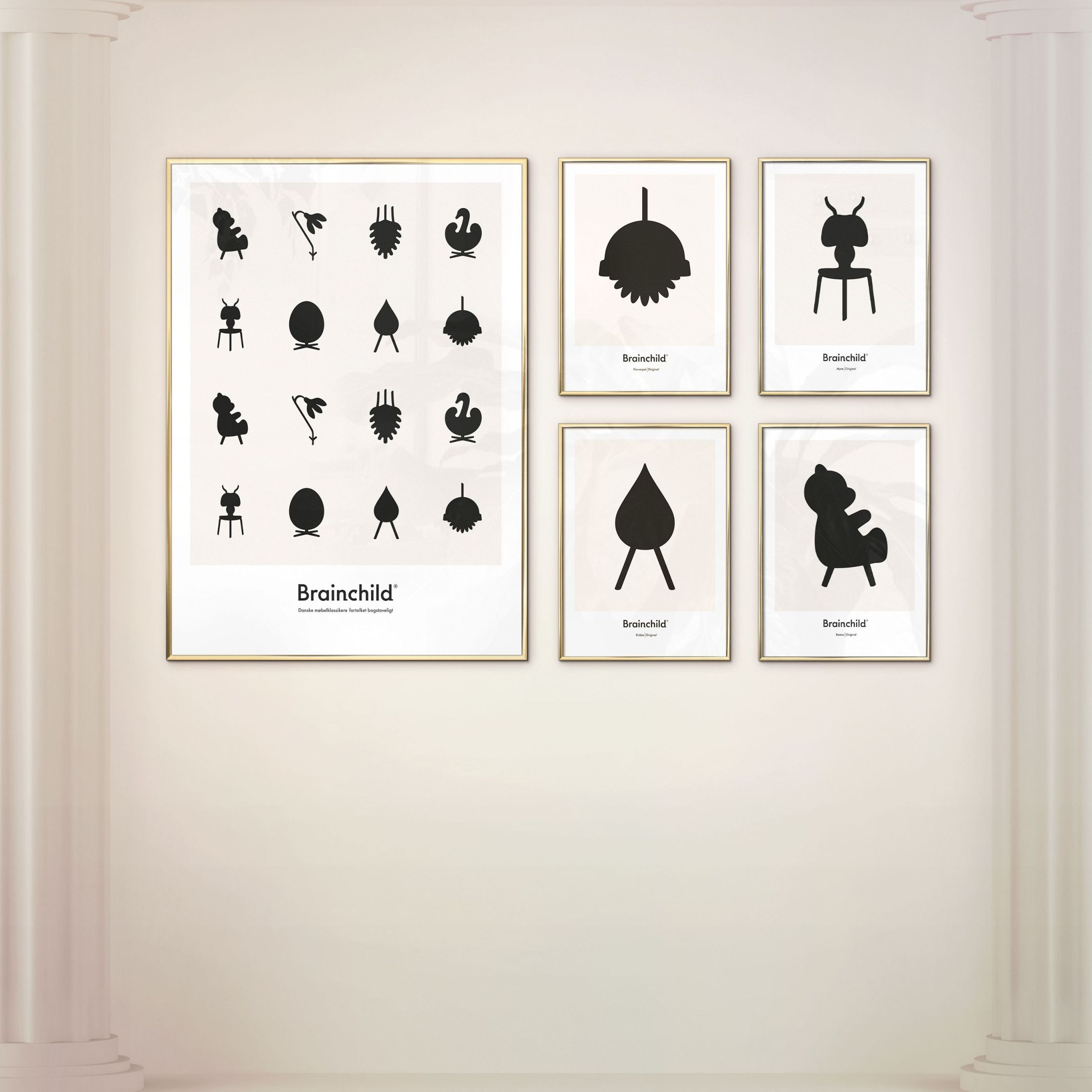 [product_category]-Brainchild Drop Design Icon Poster, Frame Made Of Dark Wood 70 X100 Cm, Grey-Brainchild-IG-51004-B-BRA-5