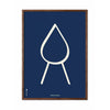  Drop Line Poster Dark Wood Frame A5 Blue Background