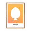  Egg Design Icon Poster Frame Made Of Light Wood 30x40 Cm Yellow