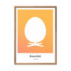  Egg Design Icon Poster Frame Made Of Light Wood 50x70 Cm Yellow