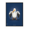  Pelikan Classic Poster Frame In Black Lacquered Wood A5 Dark Blue Background