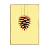  Pine Cone Classic Poster Brass Frame 50x70 Cm Yellow Background