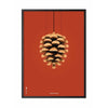  Pine Cone Classic Poster Frame In Black Lacquered Wood A5 Red Background