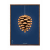 Pomysły Pine Sone Classic Plakat rama wykonana z ciemnego drewna 30x40 cm ciemnoniebieskie tło