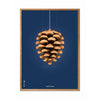  Pine Cone Classic Poster Frame Made Of Light Wood 50x70 Cm Dark Blue Background