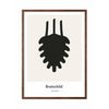  Pine Cone Design Icon Poster Frame Made Of Dark Wood 50x70 Cm Grey