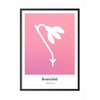  Snowdrop Design Icon Poster Frame In Black Lacquered Wood 50x70 Cm Pink