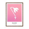  Snowdrop Design Icon Poster Frame Made Of Dark Wood 50x70 Cm Pink