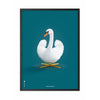  Swan Classic Poster Frame In Black Lacquered Wood 70x100 Cm Kerosene Blue Background