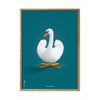 Pomysły Swan Classic Plakat rama wykonana z jasnego drewna 30x40 cm nafty niebieskie tło