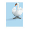  Swan Classic Poster Without Frame 50x70 Cm Light Blue Background