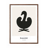  Swan Design Icon Poster Frame Made Of Dark Wood 50 X70 Cm Grey