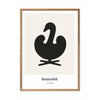  Swan Design Icon Poster Frame Made Of Light Wood 30x40 Cm Grey