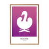  Swan Design Icon Poster Frame Made Of Light Wood 50 X70 Cm Purple