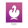  Swan Design Icon Poster Without Frame 50 X70 Cm Purple