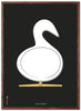 Brainchild Swan Design Szkic Ramka plakatowa wykonana z ciemnego drewna 70x100 cm, czarne tło