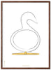 Brainchild Swan Design Szkic Ramka plakatowa wykonana z ciemnego drewna 70x100 cm, białe tło