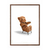  Teddy Bear Classic Poster Dark Wood Frame A5 White Background