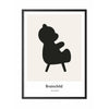  Teddy Bear Design Icon Poster Frame Made Of Black Lacquered Wood A5 Grey