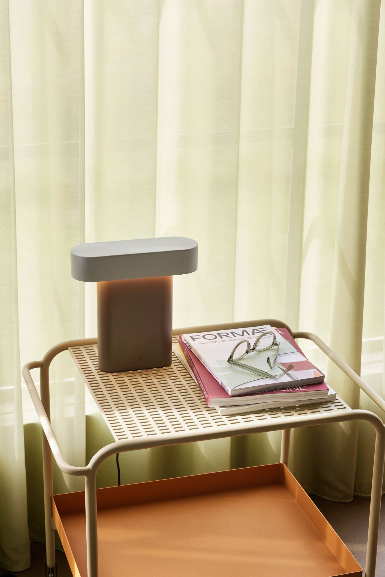 Hübsch elegancka lampa stołowa brązowa/jasnoszary