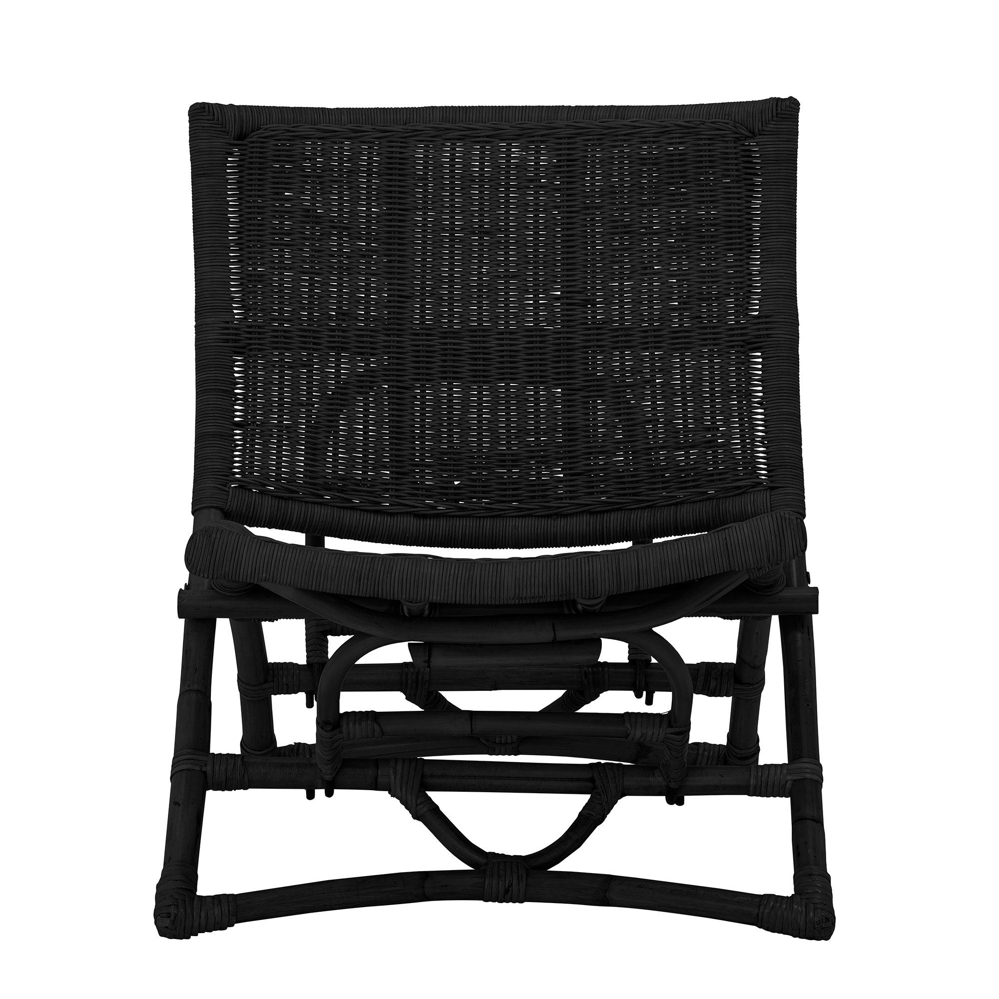Bloomingville Baz Lounge krzesło, czarny, rattan