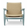  Ch25 Lounge Chair Oak Pewter Blue/Natural Woven