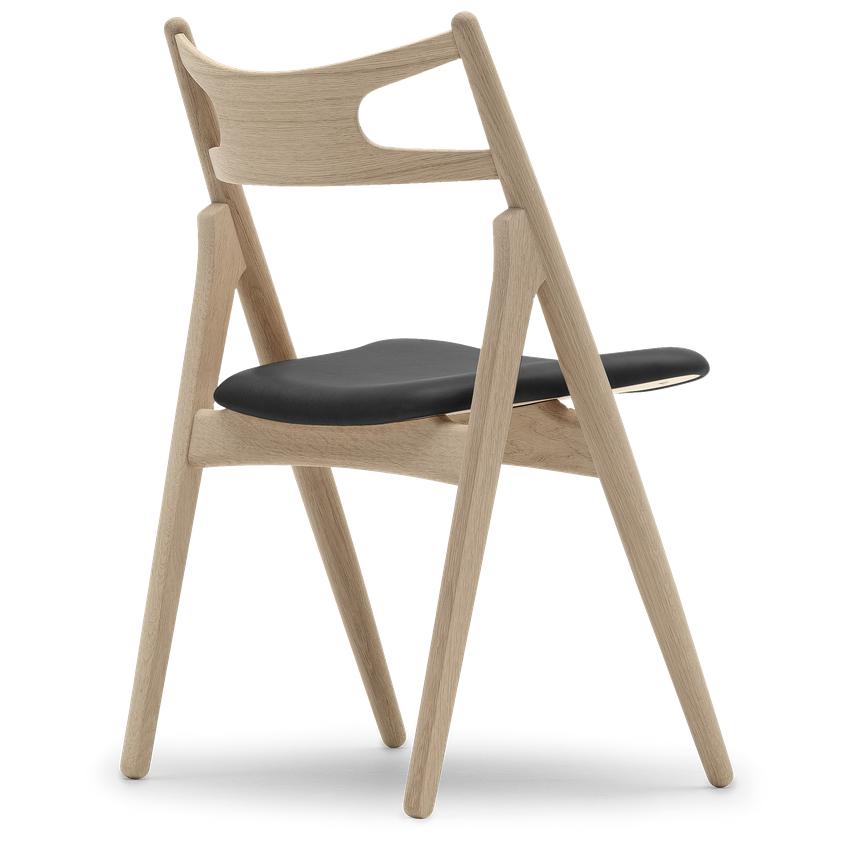 Carl Hansen Ch29 P Chair White Oil Oak/Black Leather