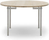 Carl Hansen Ch388 Dining Table Stainless Steel Without Additional Plates, White Oiled Oak