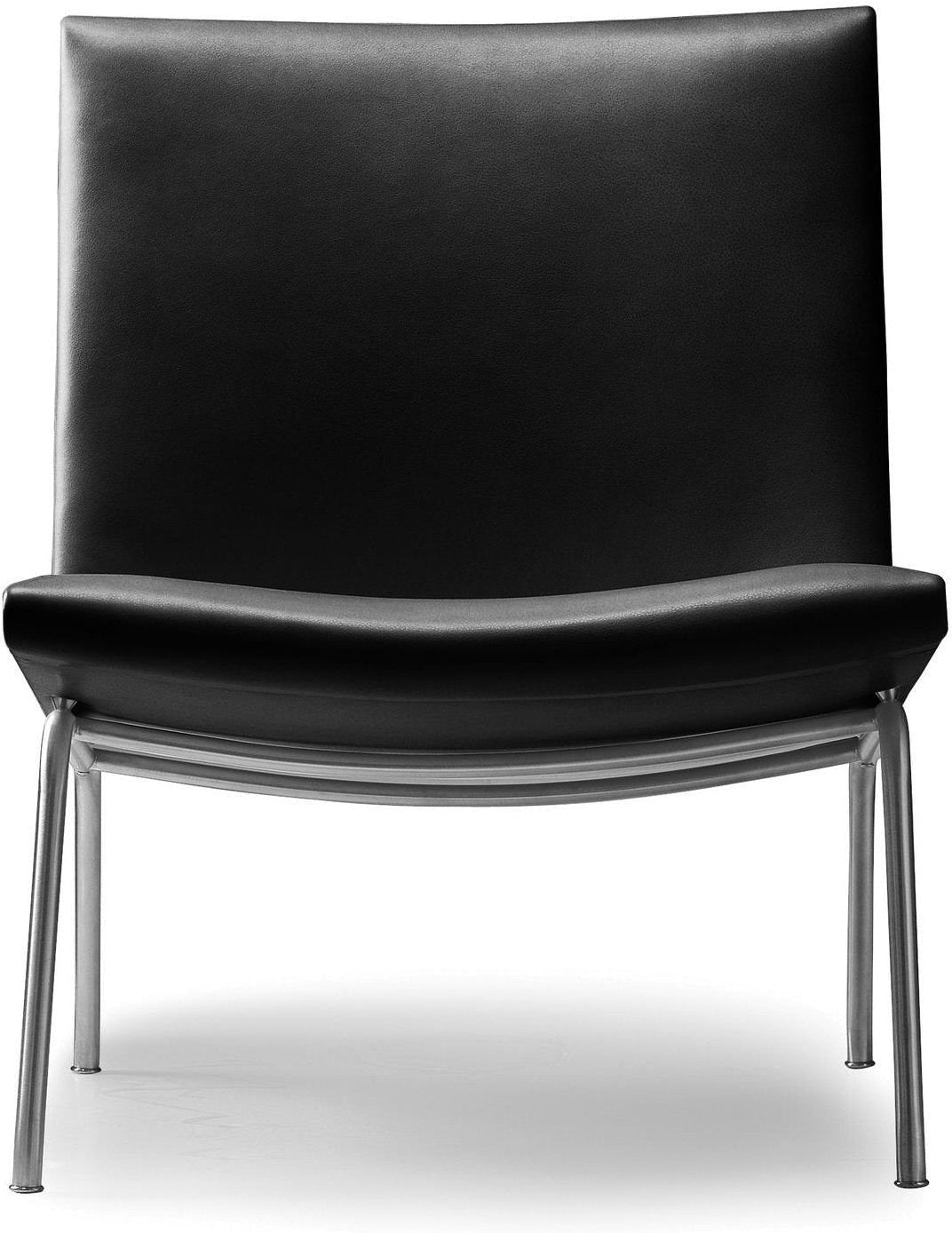 Carl Hansen CH401 Kastrup Salote, stal nierdzewna/czarna skóra Thor 301